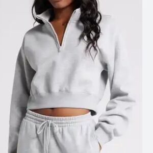 BP Cropped Quarter-Zip Sweatshirt